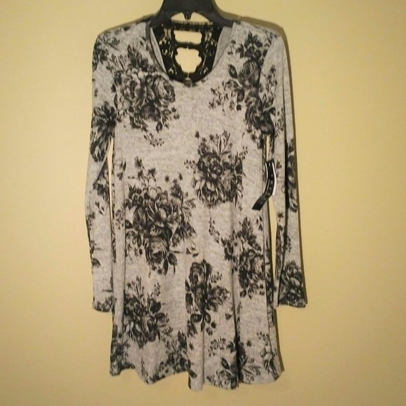 Trixxi Dresses & Skirts - Trixxi Dress, Grey w/ Black Flowers, Small - CLOSET CLEAN OUT SALE!!!